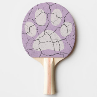Cracked Purple Animal Paw Print Pong Paddle