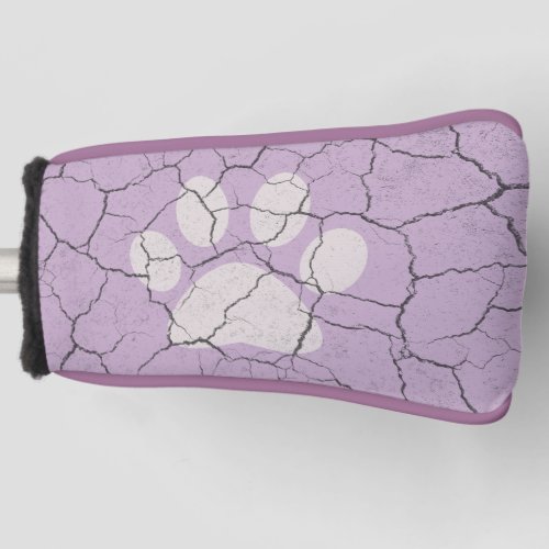 Cracked Purple Animal Paw Print Putter Cover
