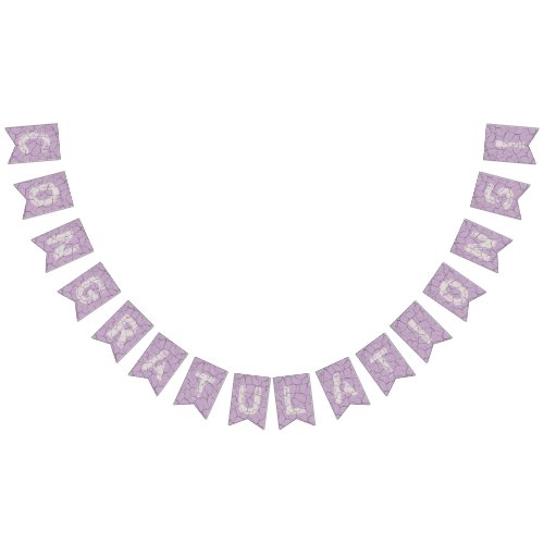 Cracked Purple Congratulations Bunting Party Flags