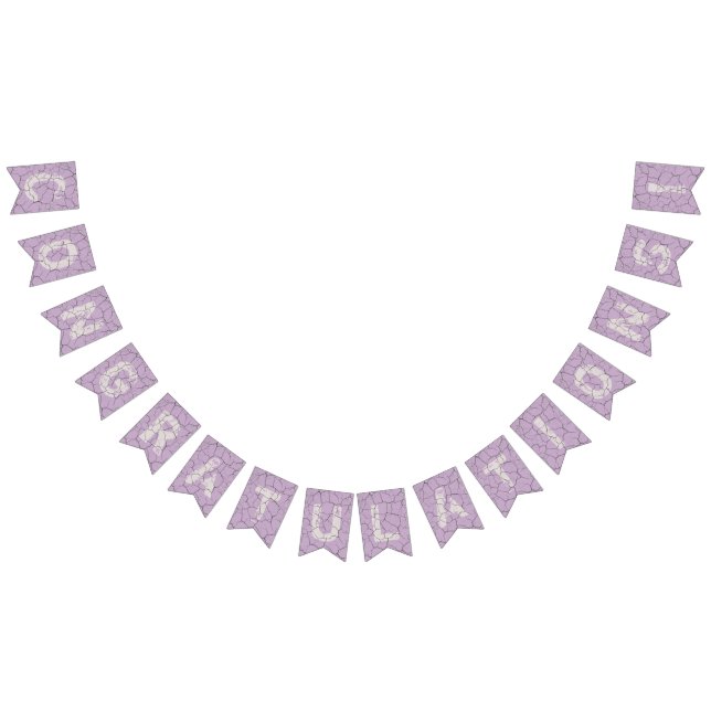Cracked Purple Congratulations Bunting Party Flags (All)