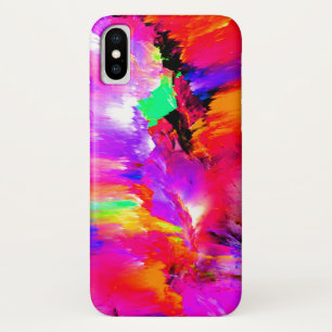 Cracked Rainbow Vibrant Multicolored Abstract Art iPhone X Case