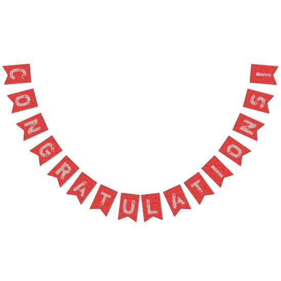 Cracked Red Congratulations Bunting Party Flags