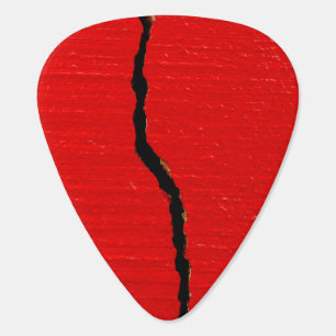 Cracked Red Paint Guitar Pick