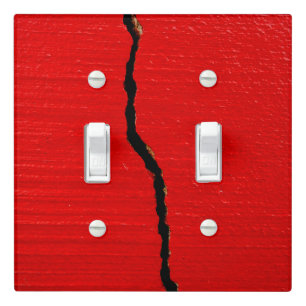 Cracked Red Paint Light Switch Cover