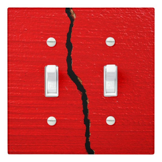 Cracked Red Paint Light Switch Cover (In Situ)