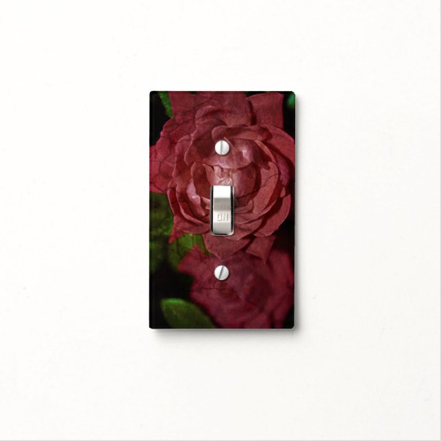 Cracked Red Rose by Shirley Taylor Light Switch Cover (In Situ)