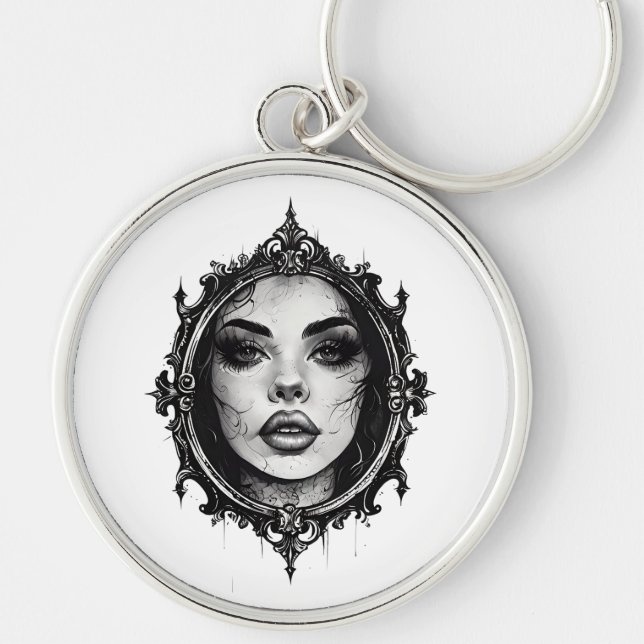 Cracked Reflection Keychain (Front)