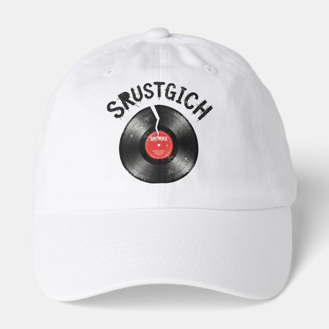 Cracked Retro LP Disc Punk Rock Hat (Front)