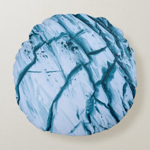 Cracked rock formation illustration round pillow