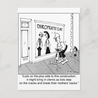 Cracked Sidewalk is a Boon for a Chiropractor Postcard