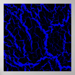 Cracked Space Lava - Blue Poster