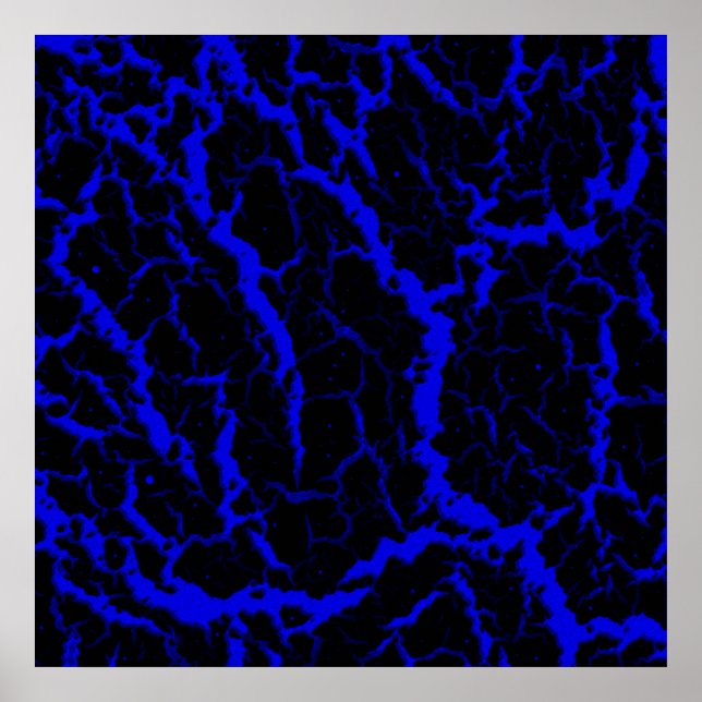 Cracked Space Lava - Blue Poster (Front)