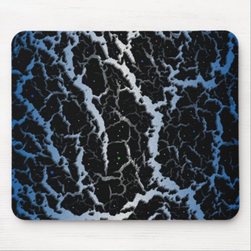 Cracked Space Lava _ BlueWhite Mouse Pad