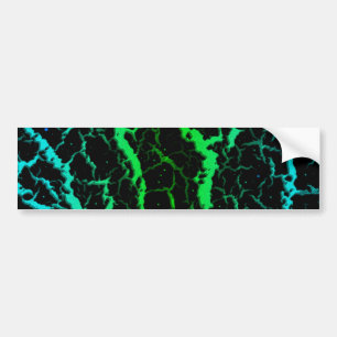 Cracked Space Lava - Cyan/Green Bumper Sticker