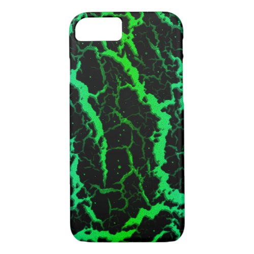 Cracked Space Lava _ CyanGreen iPhone 87 Case