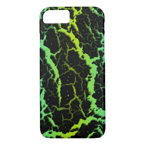 Cracked Space Lava _ CyanLime iPhone 87 Case