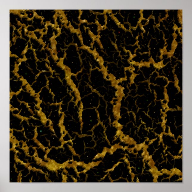 Cracked Space Lava - Glitter Orange Poster (Front)