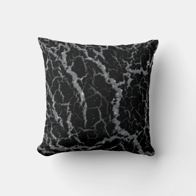 Cracked Space Lava - Glitter Silver Throw Pillow (Front)