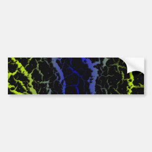 Cracked Space Lava - Lime/Blue Bumper Sticker
