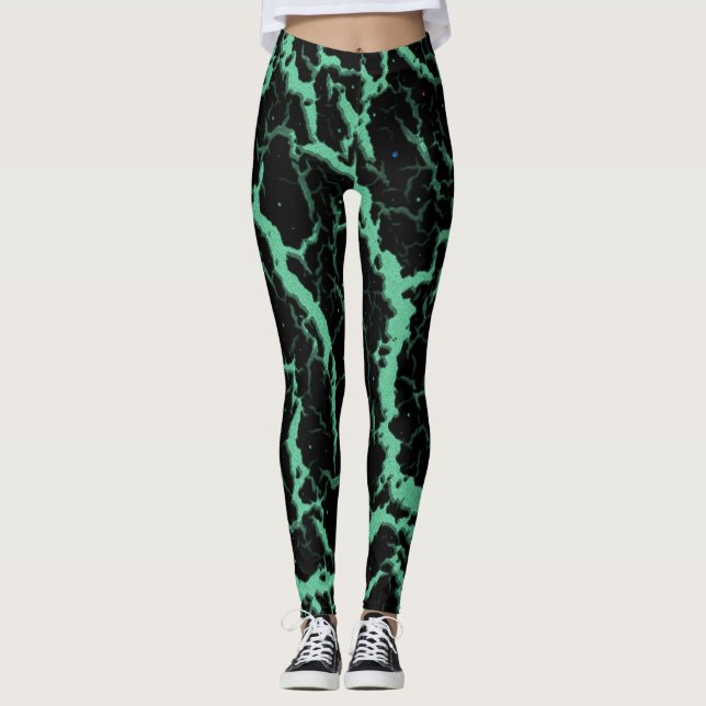 Cracked Space Lava - Mint Leggings (Front)