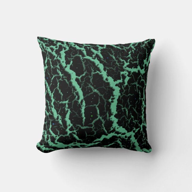 Cracked Space Lava - Mint Throw Pillow (Front)