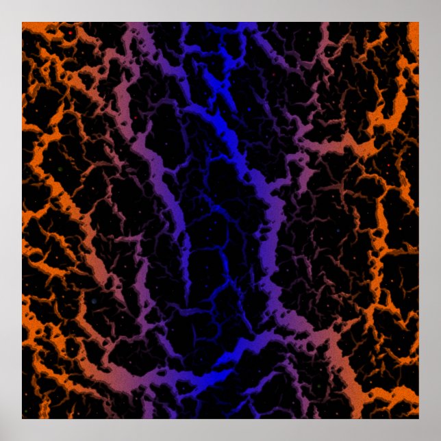 Cracked Space Lava - Orange/Blue Poster (Front)
