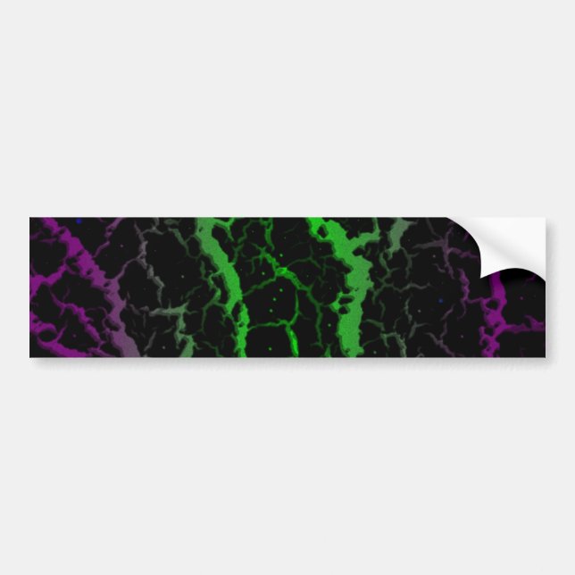 Cracked Space Lava - Purple/Green Bumper Sticker (Front)
