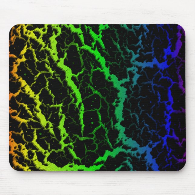 Cracked Space Lava - Rainbow OYGBP Mouse Pad (Front)