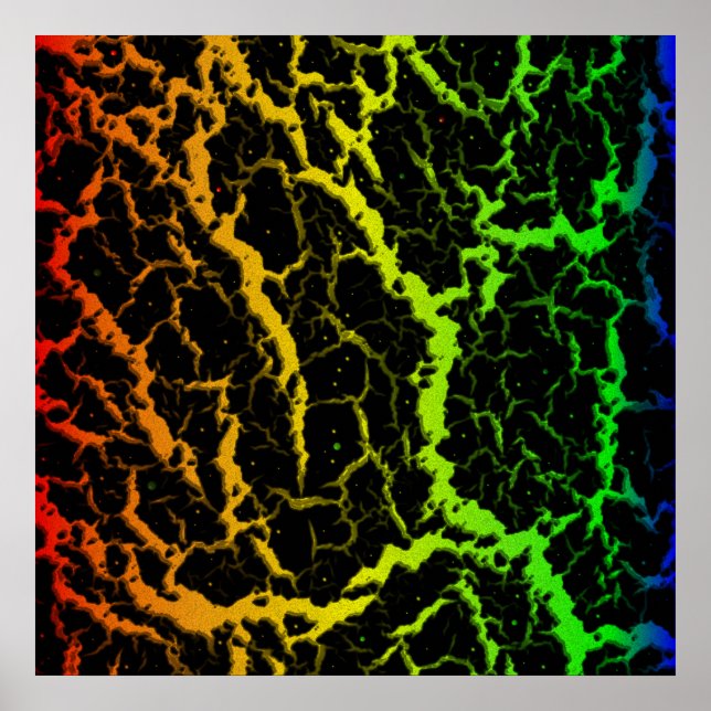 Cracked Space Lava - Rainbow ROYGB Poster (Front)