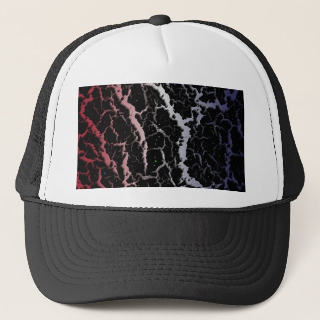 Cracked Space Lava - Red/White/Blue Trucker Hat (Front)