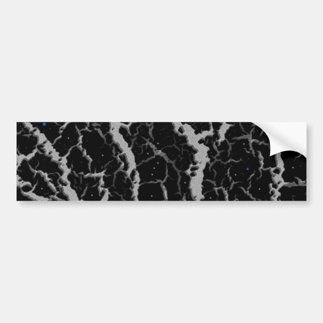 Cracked Space Lava - Silver Bumper Sticker (Front)