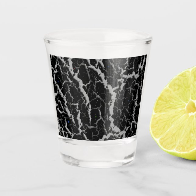 Cracked Space Lava - Silver Shot Glass (Front)