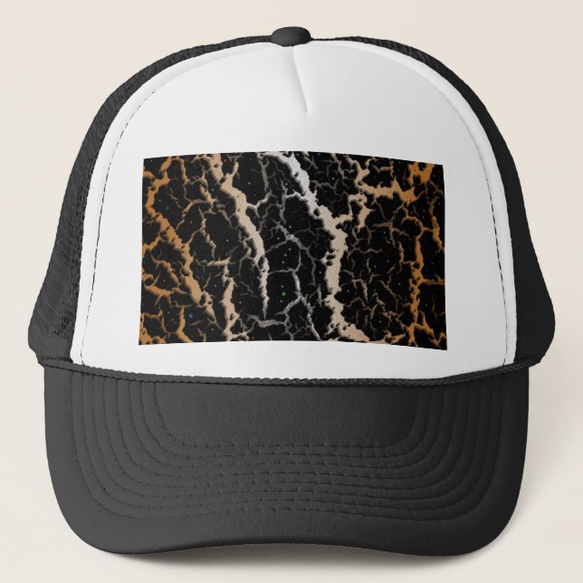 Cracked Space Lava - White/Bronze Trucker Hat (Front)