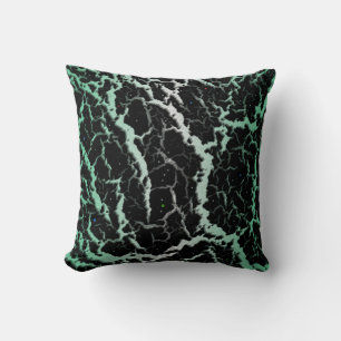 Cracked Space Lava - White/Mint Throw Pillow