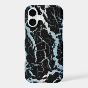 Cracked Space Lava - White/Sky Blue iPhone 17 Case