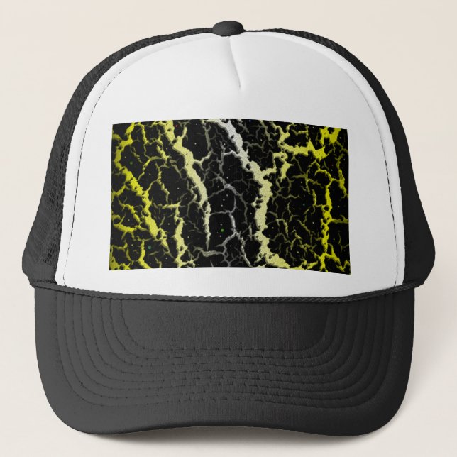 Cracked Space Lava - White/Yellow Trucker Hat (Front)