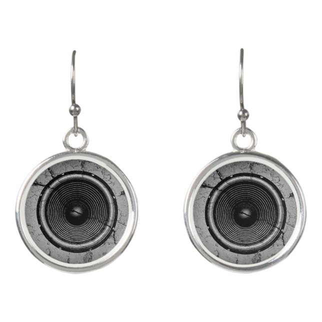 Cracked speaker earrings (Front)
