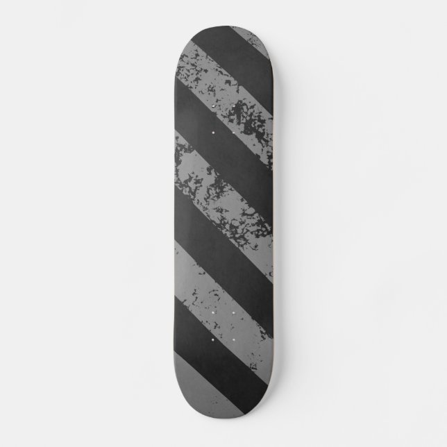 Cracked Stripes Black / Grey Skateboard Deck (Front)