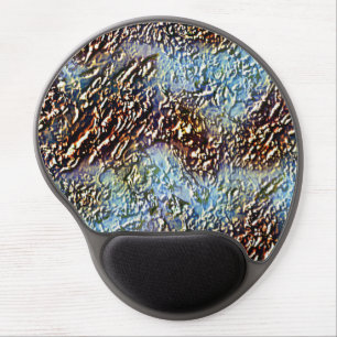 Cracked texture, caramel brown to dirty light cyan gel mouse pad