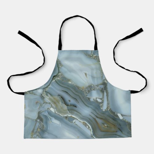 Cracked Turquoise Grey Green Blue Marble Texture Apron