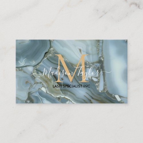 Cracked Turquoise Grey Green Blue Marble Texture   Business Card