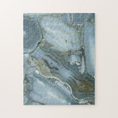 Cracked Turquoise Grey Green Blue Marble Texture Jigsaw Puzzle