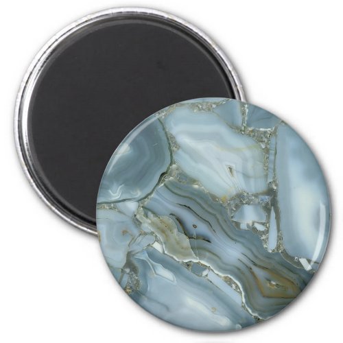 Cracked Turquoise Grey Green Blue Marble Texture Magnet