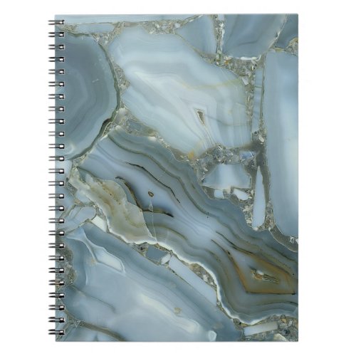 Cracked Turquoise Grey Green Blue Marble Texture Notebook