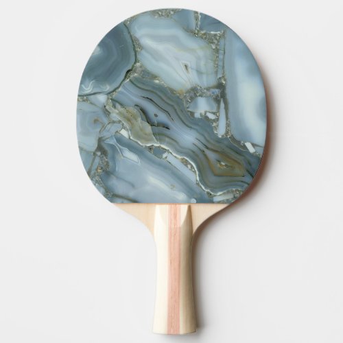 Cracked Turquoise Grey Green Blue Marble Texture Ping Pong Paddle