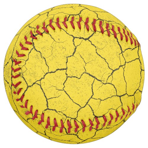 Cracked Vintage  Mustard Yellow Softball