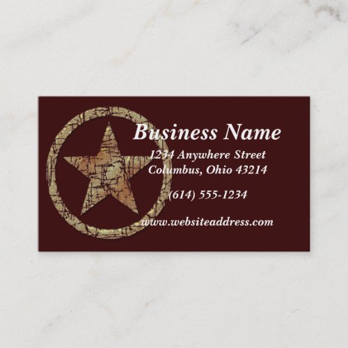Cracked Western Star/Badge Business Cards