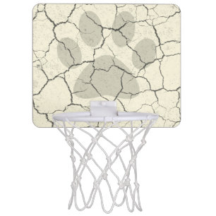 Cracked White Animal Paw Print Basketball Hoop