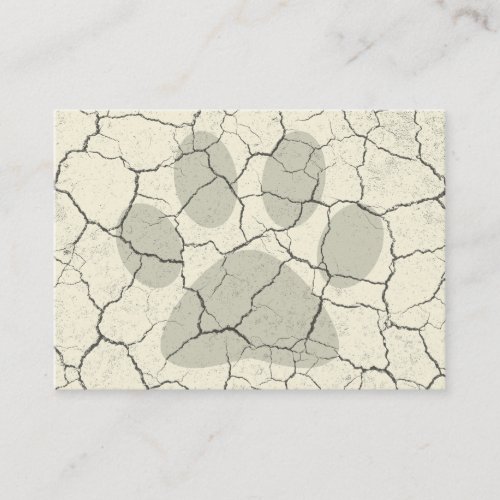 Cracked White Animal Paw Print  Business Cards