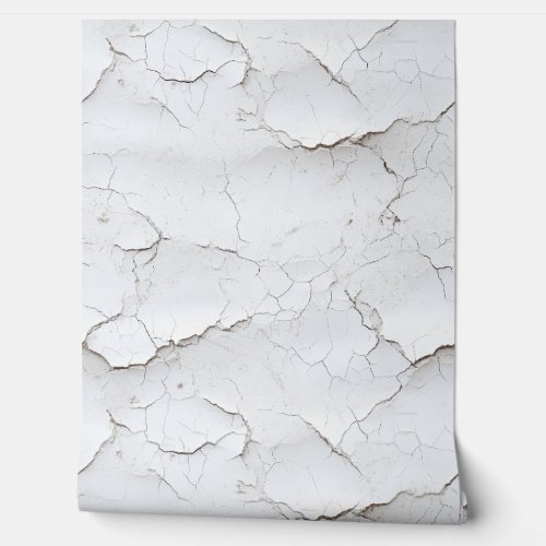 Cracked White Painted Textured Wall 
